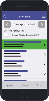 Enriching Students mobile app for students showing available flex courses 